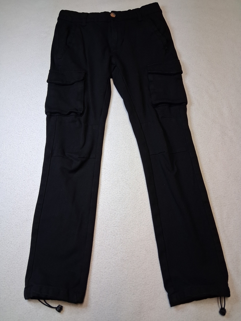 Women's Black Cargo Joggers with Drawstring Hem